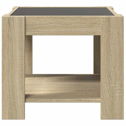 Tavolino Salotto con LED Rovere Sonoma 53x53x45 cm Multistrato