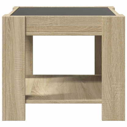Tavolino Salotto con LED Rovere Sonoma 53x53x45 cm Multistrato