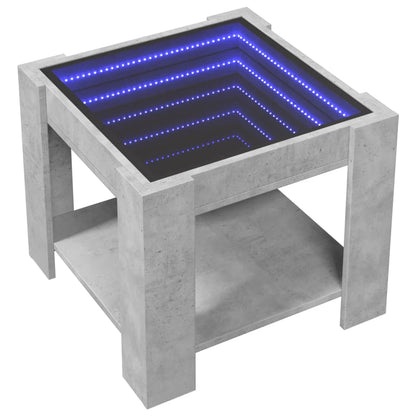 Tavolino Salotto con LED Grigio Cemento 53x53x45 cm Multistrato | homemem39
