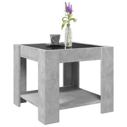 Tavolino Salotto con LED Grigio Cemento 53x53x45 cm Multistrato | homemem39