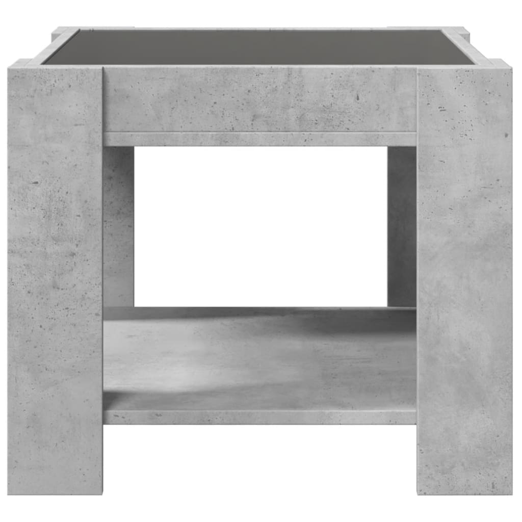 Tavolino Salotto con LED Grigio Cemento 53x53x45 cm Multistrato | homemem39