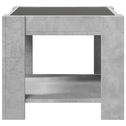 Tavolino Salotto con LED Grigio Cemento 53x53x45 cm Multistrato