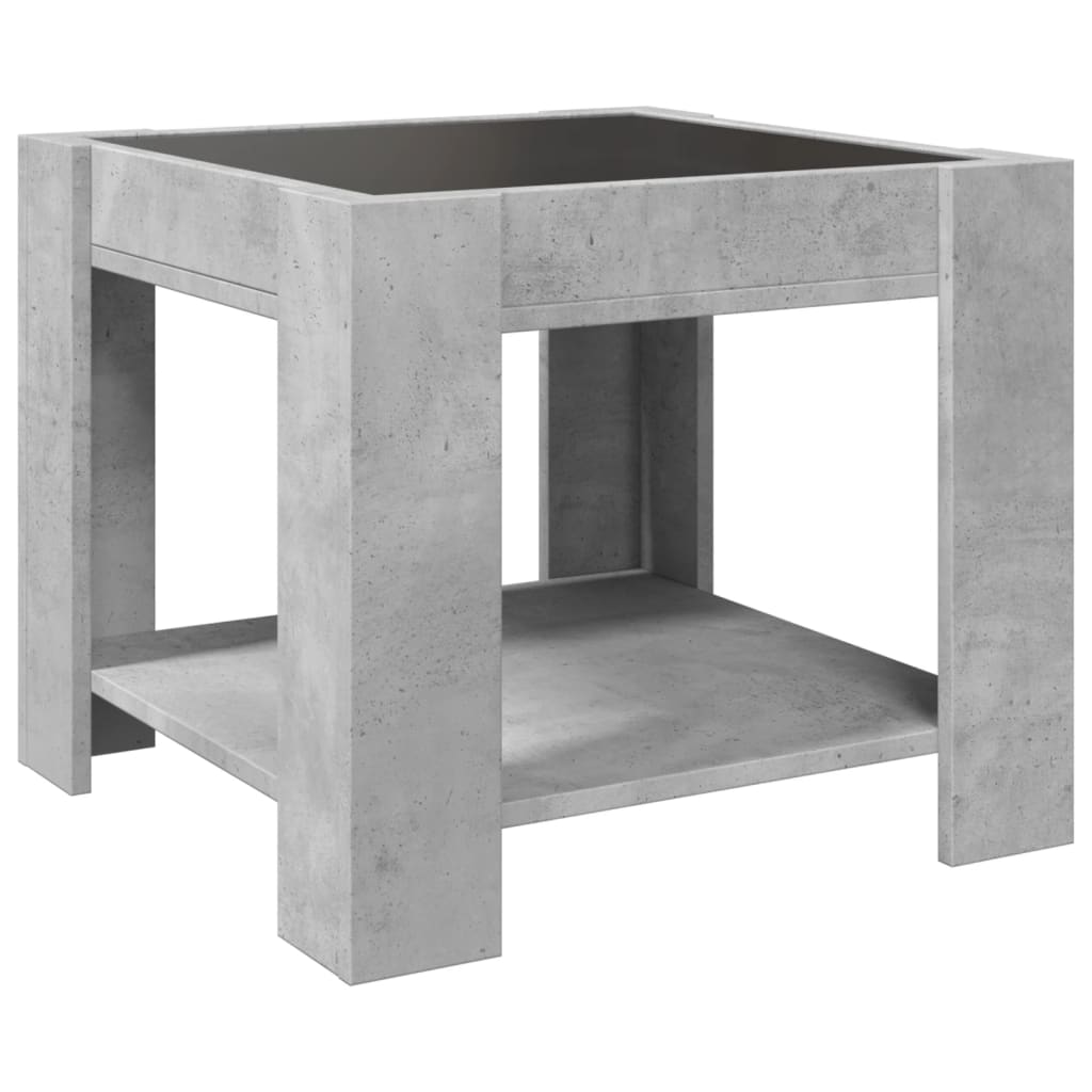 Tavolino Salotto con LED Grigio Cemento 53x53x45 cm Multistrato | homemem39
