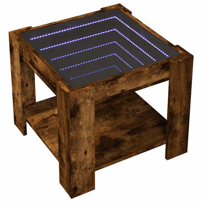 Tavolino Salotto con LED Rovere Fumo 53x53x45 cm Multistrato | homemem39