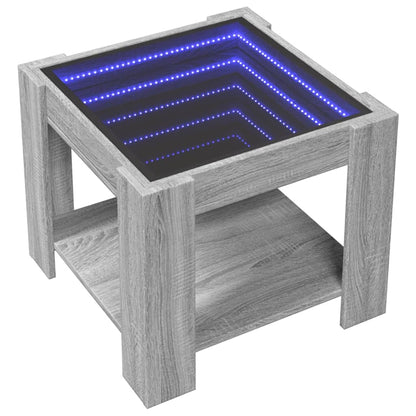 Tavolino Salotto con LED Grigio Sonoma 53x53x45 cm Multistrato | homemem39