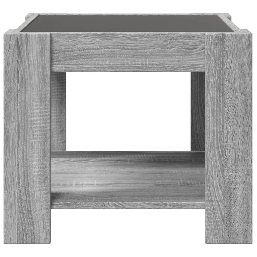 Tavolino Salotto con LED Grigio Sonoma 53x53x45 cm Multistrato | homemem39