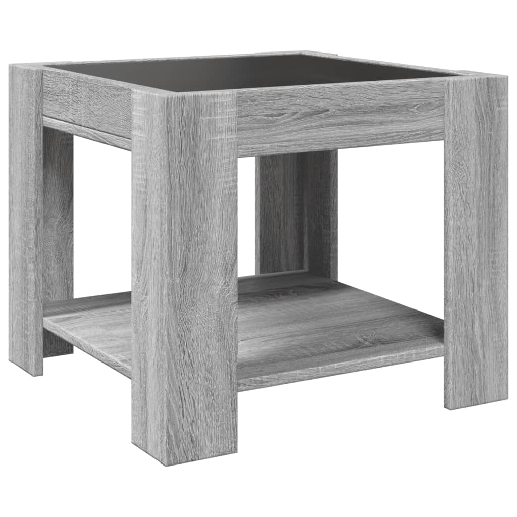 Tavolino Salotto con LED Grigio Sonoma 53x53x45 cm Multistrato | homemem39