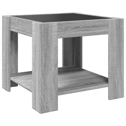Tavolino Salotto con LED Grigio Sonoma 53x53x45 cm Multistrato | homemem39