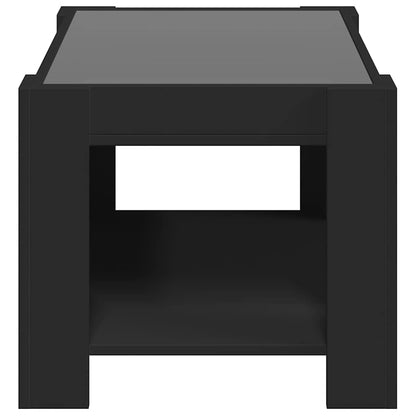 Tavolino Salotto con LED Nero 73x53x45 cm Legno Multistrato | homemem39