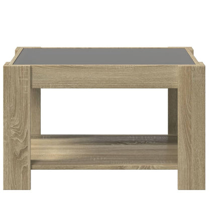 Tavolino Salotto con LED Rovere Sonoma 73x53x45 cm Multistrato | homemem39