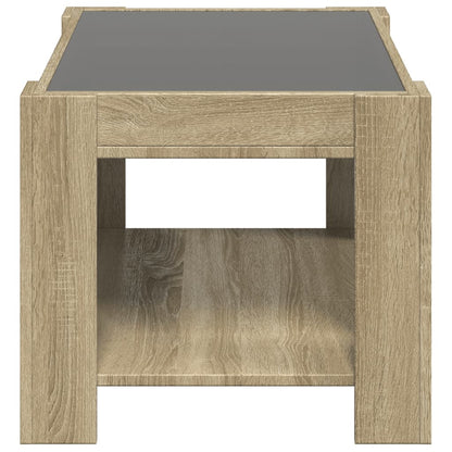 Tavolino Salotto con LED Rovere Sonoma 73x53x45 cm Multistrato | homemem39