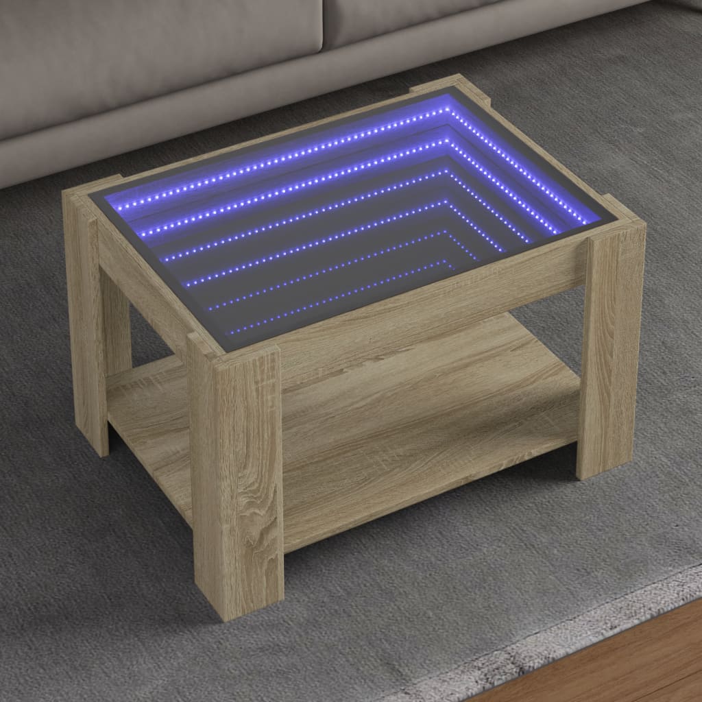 Tavolino Salotto con LED Multistrato
