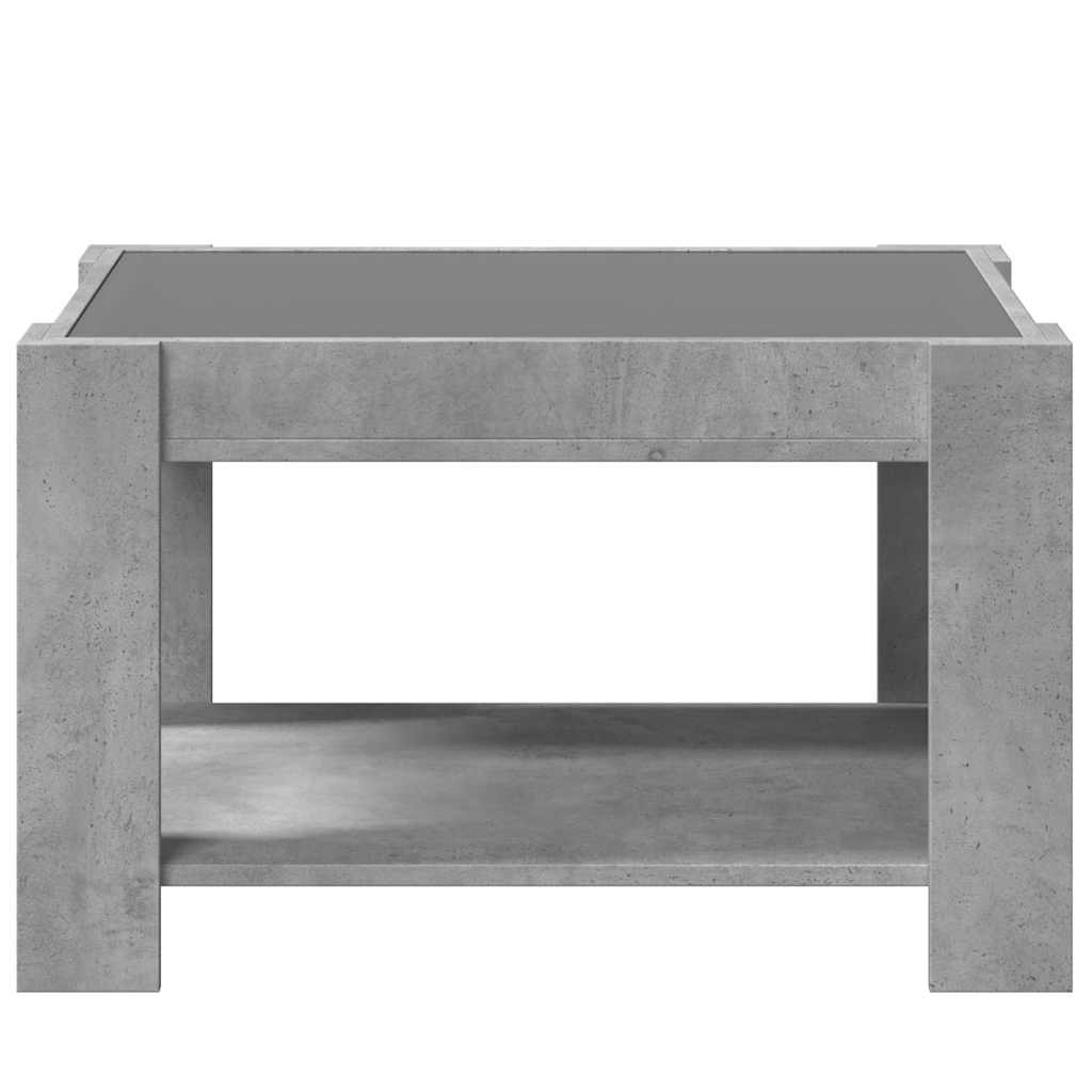 Tavolino Salotto con LED Grigio Cemento 73x53x45 cm Multistrato