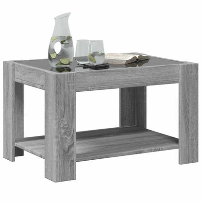 Tavolino Salotto con LED Grigio Sonoma 73x53x45 cm Multistrato | homemem39