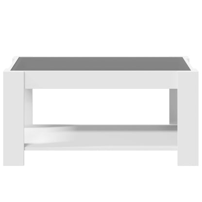Tavolino Salotto con LED Bianco 93x53x45 cm Legno Multistrato | homemem39