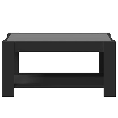 Tavolino Salotto con LED Nero 93x53x45 cm Legno Multistrato | homemem39