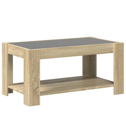 Tavolino Salotto con LED Rovere Sonoma 93x53x45 cm Multistrato