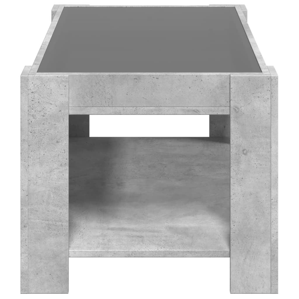 Tavolino Salotto con LED Grigio Cemento 93x53x45 cm Multistrato | homemem39