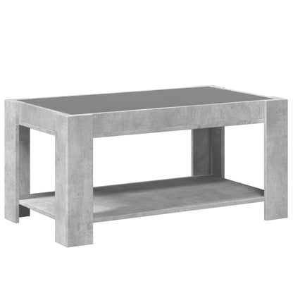 Tavolino Salotto con LED Grigio Cemento 93x53x45 cm Multistrato