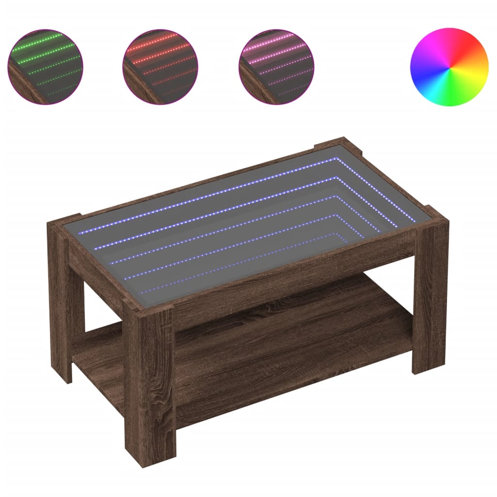 Tavolino Salotto con LED Multistrato