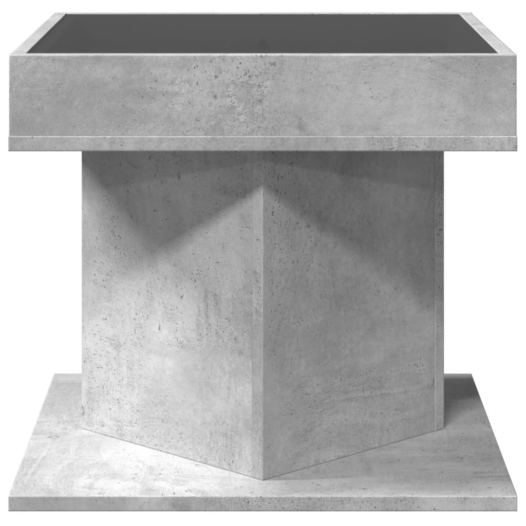 Tavolino Salotto con LED Grigio Cemento 50x50x45 cm Multistrato | homemem39