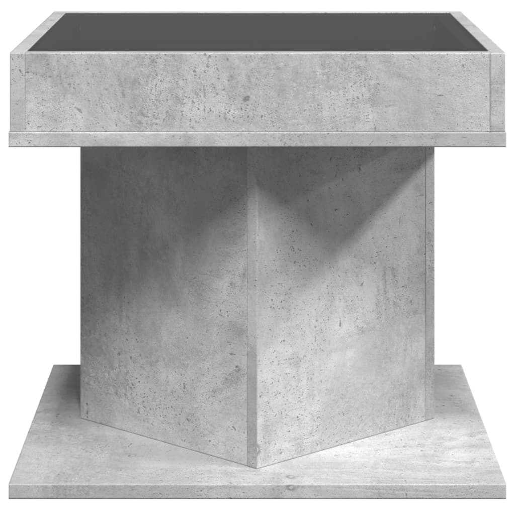 Tavolino Salotto con LED Grigio Cemento 50x50x45 cm Multistrato | homemem39