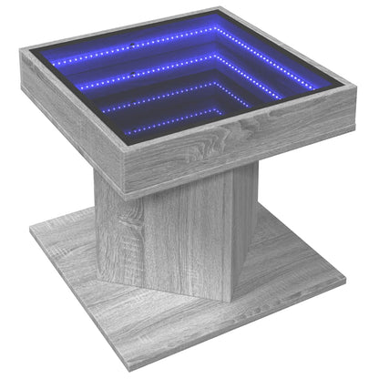 Tavolino Salotto con LED Grigio Sonoma 50x50x45 cm Multistrato | homemem39