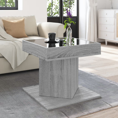 Tavolino Salotto con LED Grigio Sonoma 50x50x45 cm Multistrato