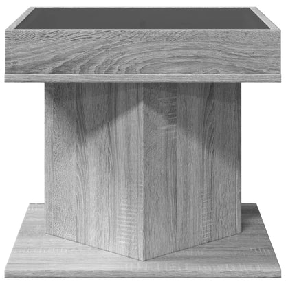 Tavolino Salotto con LED Grigio Sonoma 50x50x45 cm Multistrato
