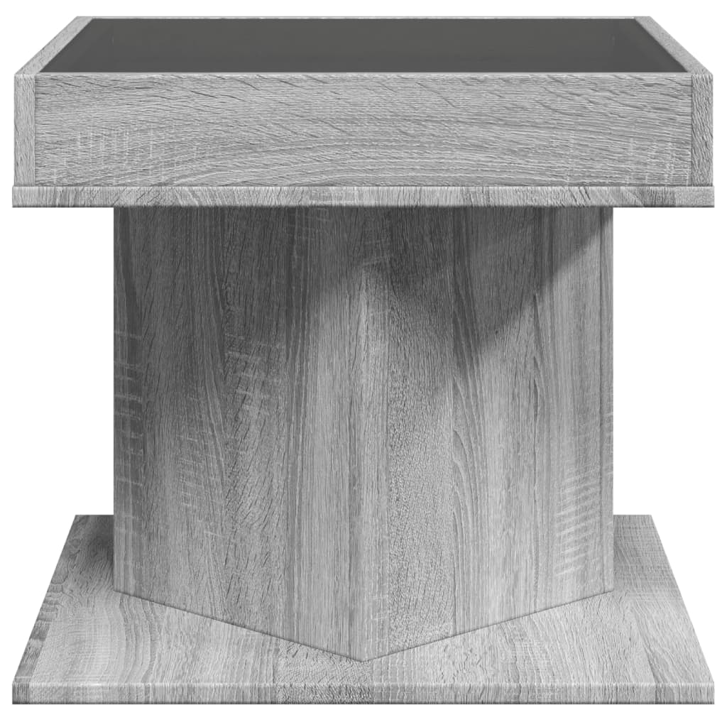 Tavolino Salotto con LED Grigio Sonoma 50x50x45 cm Multistrato