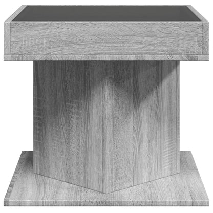 Tavolino Salotto con LED Grigio Sonoma 50x50x45 cm Multistrato