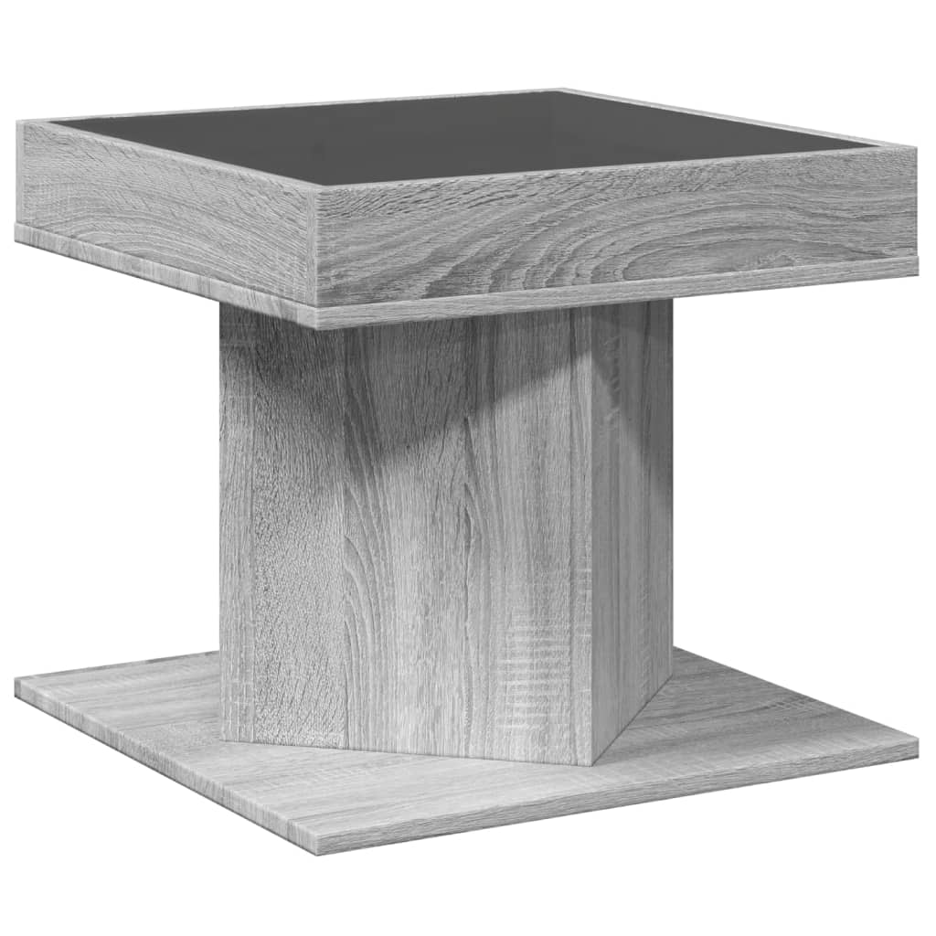 Tavolino Salotto con LED Grigio Sonoma 50x50x45 cm Multistrato
