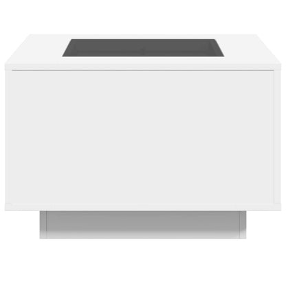 Tavolino Salotto con LED Bianco 60x60x40 cm Legno Multistrato