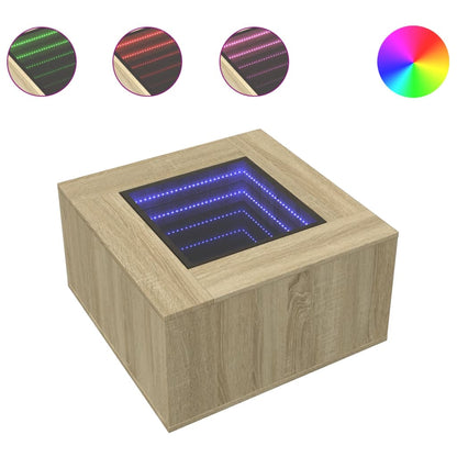 Tavolino Salotto con LED Rovere Sonoma 60x60x40 cm Multistrato | homemem39