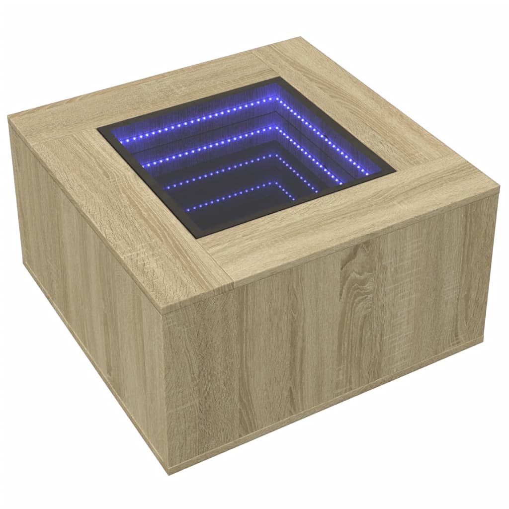 Tavolino Salotto con LED Rovere Sonoma 60x60x40 cm Multistrato | homemem39