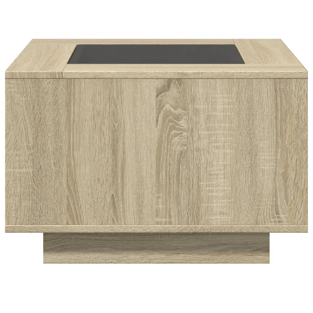 Tavolino Salotto con LED Rovere Sonoma 60x60x40 cm Multistrato | homemem39