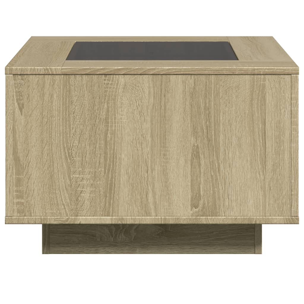 Tavolino Salotto con LED Rovere Sonoma 60x60x40 cm Multistrato | homemem39