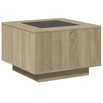 Tavolino Salotto con LED Rovere Sonoma 60x60x40 cm Multistrato | homemem39