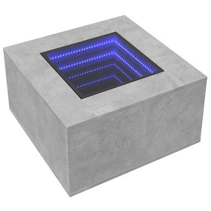 Tavolino Salotto con LED Grigio Cemento 60x60x40 cm Multistrato | homemem39