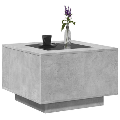 Tavolino Salotto con LED Grigio Cemento 60x60x40 cm Multistrato | homemem39