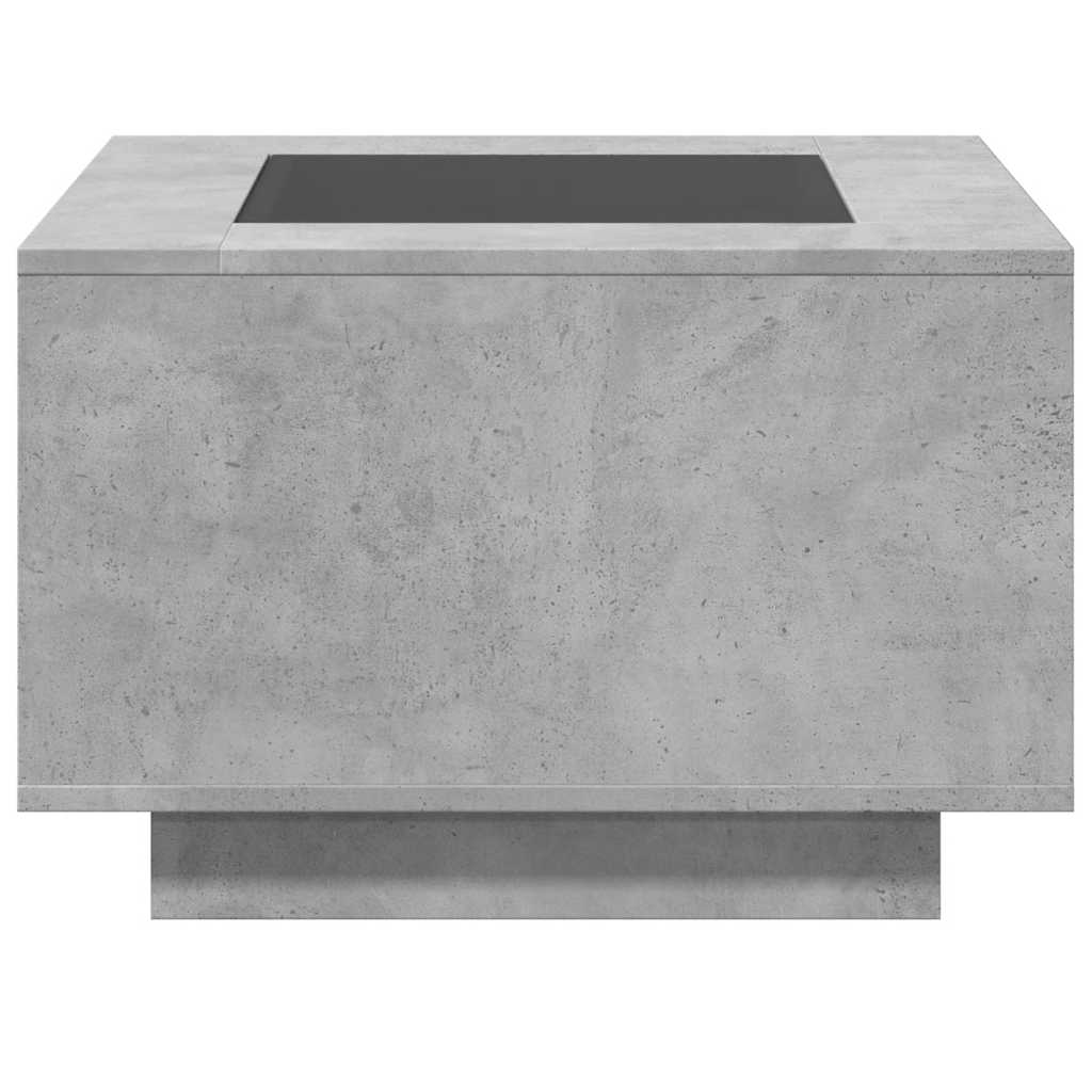 Tavolino Salotto con LED Grigio Cemento 60x60x40 cm Multistrato