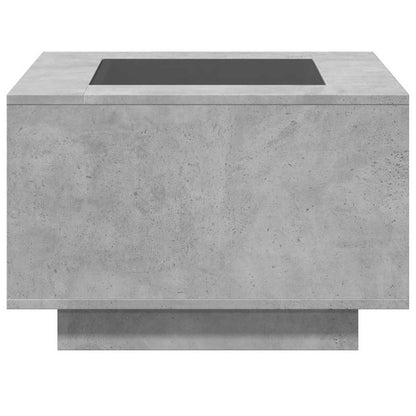 Tavolino Salotto con LED Grigio Cemento 60x60x40 cm Multistrato