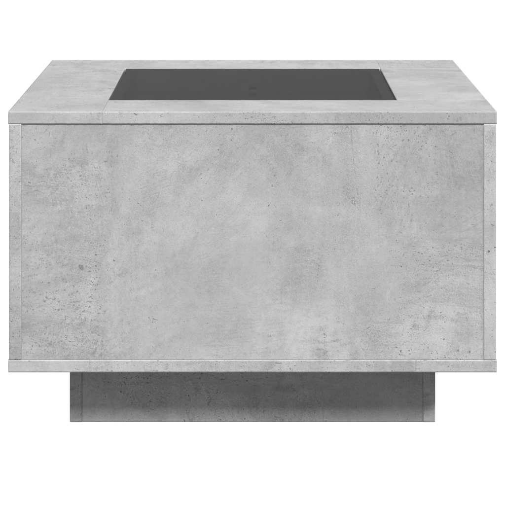 Tavolino Salotto con LED Grigio Cemento 60x60x40 cm Multistrato