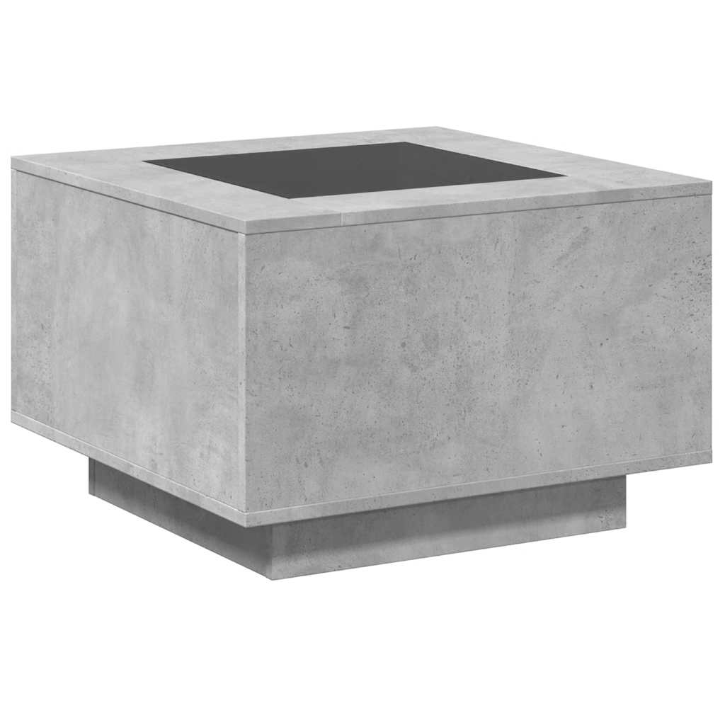 Tavolino Salotto con LED Grigio Cemento 60x60x40 cm Multistrato