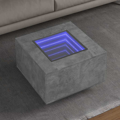 Tavolino Salotto con LED Grigio Cemento 60x60x40 cm Multistrato