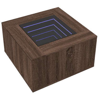 Tavolino Salotto con LED Rovere Marrone 60x60x40 cm Multistrato | homemem39
