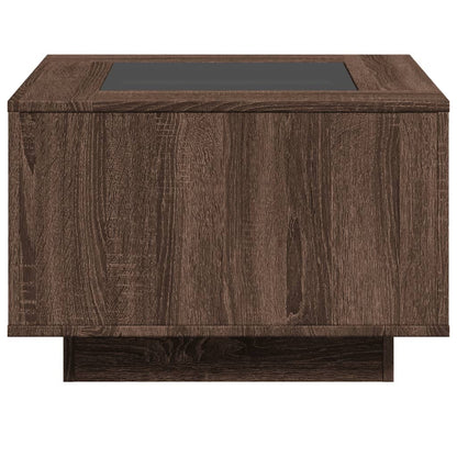 Tavolino Salotto con LED Rovere Marrone 60x60x40 cm Multistrato | homemem39