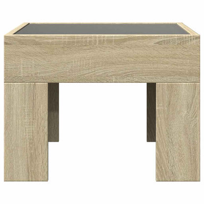 Tavolino da Salotto con LED Infinity Rovere Sonoma 40x40x30 cm
