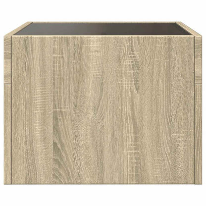 Tavolino da Salotto con LED Infinity Rovere Sonoma 40x40x30 cm