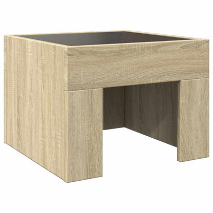 Tavolino da Salotto con LED Infinity Rovere Sonoma 40x40x30 cm